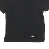 DICKIES Mens Black V-Neck T-Shirt L Cotton Blend Casual Essential