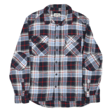 Mens Blue Black & Red Cotton Plaid Shirt XL Casual Button-Up Long Sleeve