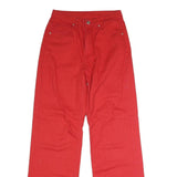 Womens Classic Red Jeans Cotton Blend Button W28 L31 Straight Leg Plain Finish
