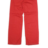 Womens Classic Red Jeans Cotton Blend Button W28 L31 Straight Leg Plain Finish