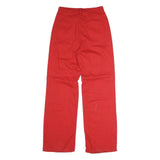 Womens Classic Red Jeans Cotton Blend Button W28 L31 Straight Leg Plain Finish