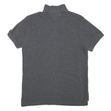 TOMMY HILFIGER Mens Grey Cotton Blend Short Sleeve Polo Shirt XS Button Collar