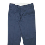 CANDA Mens Polyester Navy Blue Regular Fit Straight Leg Trousers W32 L27 Formal
