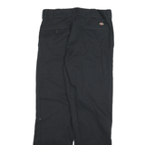 DICKIES Mens Cotton Blend Black Regular Fit Straight Leg Trousers W32 L32