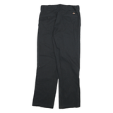 DICKIES Mens Cotton Blend Black Regular Fit Straight Leg Trousers W32 L32