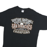 GILDAN Mens Black San Francisco Baseball Graphic T-Shirt L Short Sleeve Crew