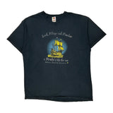 Pirate Theme Fruit Of The Loom Graphic T-Shirt - 2XL Black Cotton
