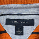Tommy Hilfiger Striped Polo Shirt - Small Orange Cotton