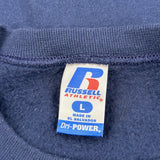 Russell Athletic Sweatshirt - Large Navy Cotton Blend