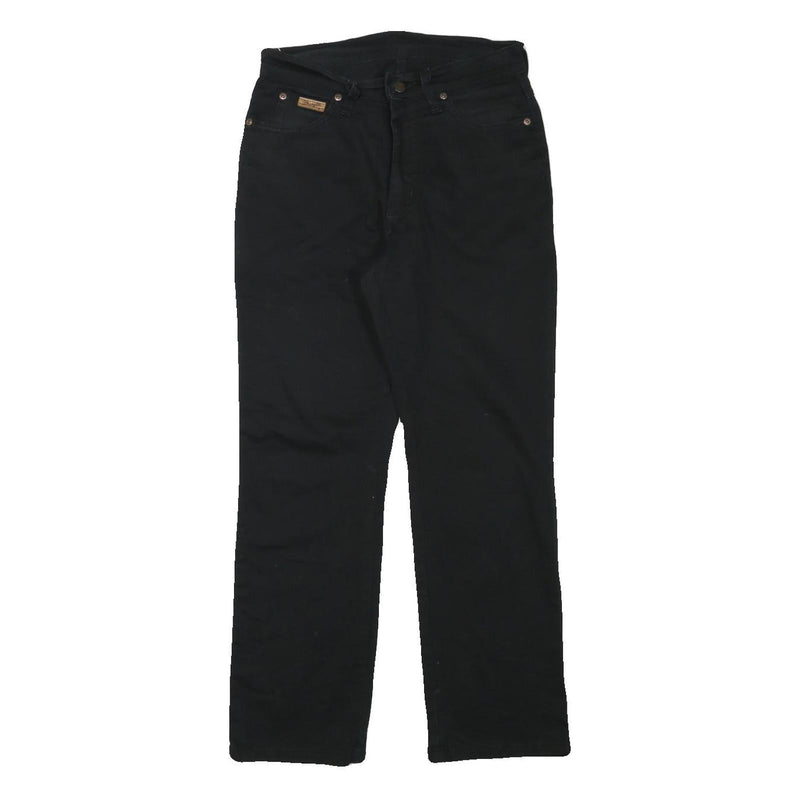 WRANGLER Mens Black Cotton Blend Regular Straight Trousers W28 L27 Classic Zip