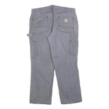 CARHARTT Womens Cotton Blend Grey Relaxed Straight Leg Trousers W34 L28 Workwear