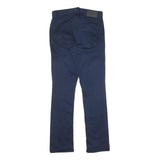 CALVIN KLEIN JEANS Mens Cotton Navy Slim Straight Trousers W30 L32 Zip Casual