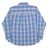 CHAPS Mens Blue & Yellow Plaid Shirt L Button-Down Cotton Blend Casual Long
