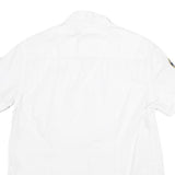NAPAPIJRI Mens White Short Sleeve Shirt M Cotton Blend Casual Button Front