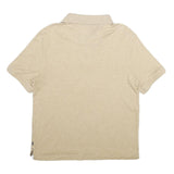 NAUTICA Mens Beige Short Sleeve Plain L Polo Shirt Cotton Classic Fit Casual