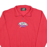 TOP SPIRIT Womens Red 1/4 Zip L Diavolezza Bernina Pontresina Sweatshirt