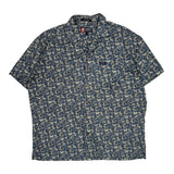 Chaps Ralph Lauren Floral Hawaiian Shirt - XL Blue Cotton