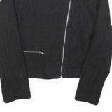 H&M Womens Black Zip Jacket XS Polyester Blend Plain Lightweight Elegant