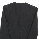 H&M Womens Black Zip Jacket XS Polyester Blend Plain Lightweight Elegant