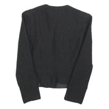 H&M Womens Black Zip Jacket XS Polyester Blend Plain Lightweight Elegant