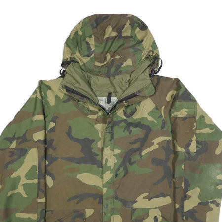 RAVEN INDUSTRIES Mens Green & Brown Camouflage Outdoor Nylon Jacket M Zip Hooded