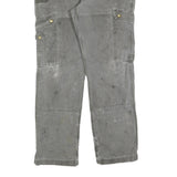 CARHARTT Mens Cotton Blend Grey Relaxed Fit Straight Trousers W34 L32 Workwear