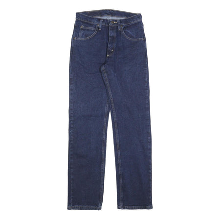 WRANGLER Mens Regular Fit Straight Leg Denim Dark Blue W28 L32 Zip Cotton Blend
