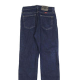 WRANGLER Mens Regular Fit Straight Leg Denim Dark Blue W28 L32 Zip Cotton Blend