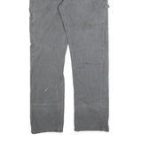 DICKIES Mens Cotton Blend Grey Workwear Regular Straight Trousers W34 L32