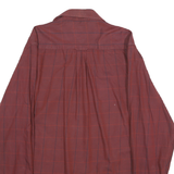 TOMMY HILFIGER Mens Maroon & Red Check Shirt XL Classic Cotton Blend Casual