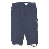 CLEO Womens Shorts Blue Cargo M W29 Cotton Blend Drawstring Casual