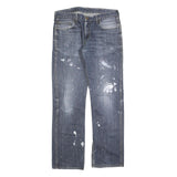 CARHARTT Mens Regular Fit Blue Denim Jeans W32 L34 Paint Splatter Style