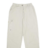 ALLSPORT Womens Nylon White Regular Straight Trousers W26 L30 Outdoor Zip