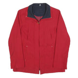 KINGFIELD Womens Red Zip Jacket L Polyester Blend Plain Classic Outerwear