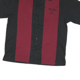 HARD ROCK CAFE Mens Black & Maroon Bowling Shirt M Vintage Logo Print