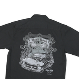 HARD ROCK CAFE Mens Black & Maroon Bowling Shirt M Vintage Logo Print