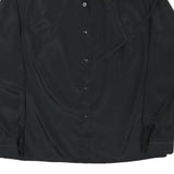 IM Womens Black Shirt Long Sleeve Collared Button Neck Size M Classic Work