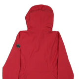 NAUTICA Womens Red Nylon Hooded Jacket M Plain Zip Sandpoint Sand Print