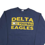 PORT & COMPANY Mens Blue Delta Eagles Football Crew Neck XL Touchdown Club