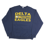 PORT & COMPANY Mens Blue Delta Eagles Football Crew Neck XL Touchdown Club
