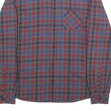 HUGO Mens Blue & Red Check Shirt L Button-Down Collar Long Sleeve Cotton Casual