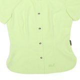 JACK WOLFSKIN Womens Green Outdoor Shirt UK 10 Polyester Blend Short Sleeve