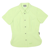 JACK WOLFSKIN Womens Green Outdoor Shirt UK 10 Polyester Blend Short Sleeve