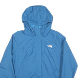 THE NORTH FACE Womens Blue Outdoor Jacket M Polyester Blend Plain Hooded Zip
