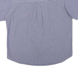 CHAPS Mens Blue Check Shirt L Short Sleeve Button Down Casual Cotton Blend