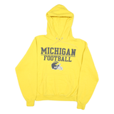 CHAMPION Mens Yellow Michigan Football Pullover Hoodie S Cotton Blend