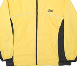 ASICS Womens Yellow & Black Track Jacket L Polyester Blend Plain Zip