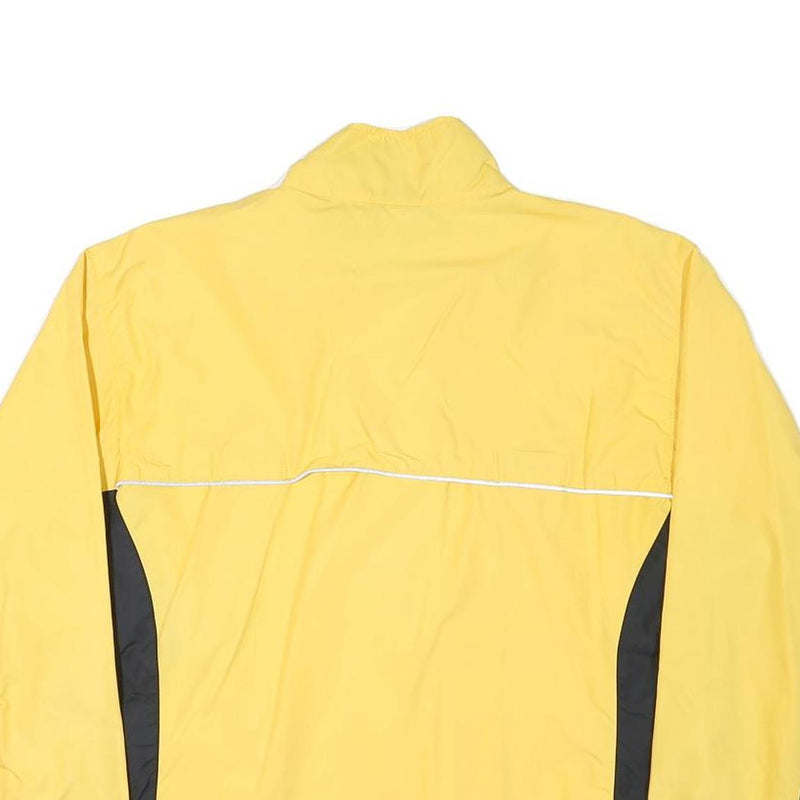 ASICS Womens Yellow & Black Track Jacket L Polyester Blend Plain Zip