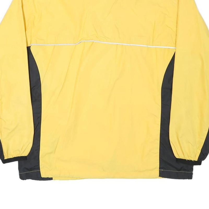 ASICS Womens Yellow & Black Track Jacket L Polyester Blend Plain Zip