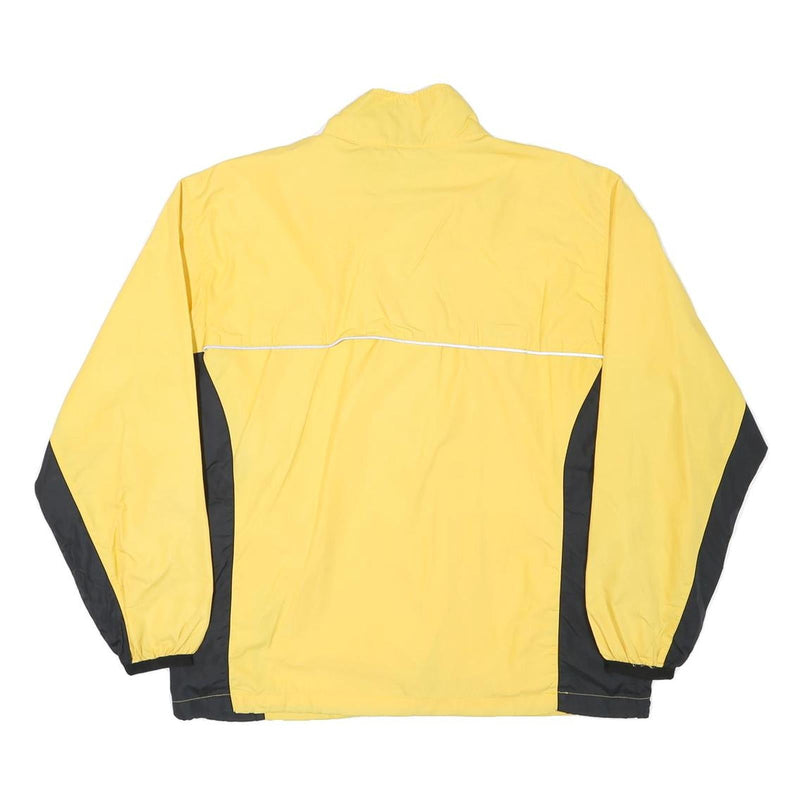 ASICS Womens Yellow & Black Track Jacket L Polyester Blend Plain Zip